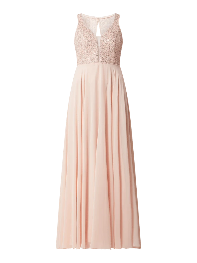 V.M. Abendkleid Aus Spitze Und Chiffon - Rosé 4 V.M. Abendkleid Aus Spitze Und Chiffon - Rosé – Bild 2